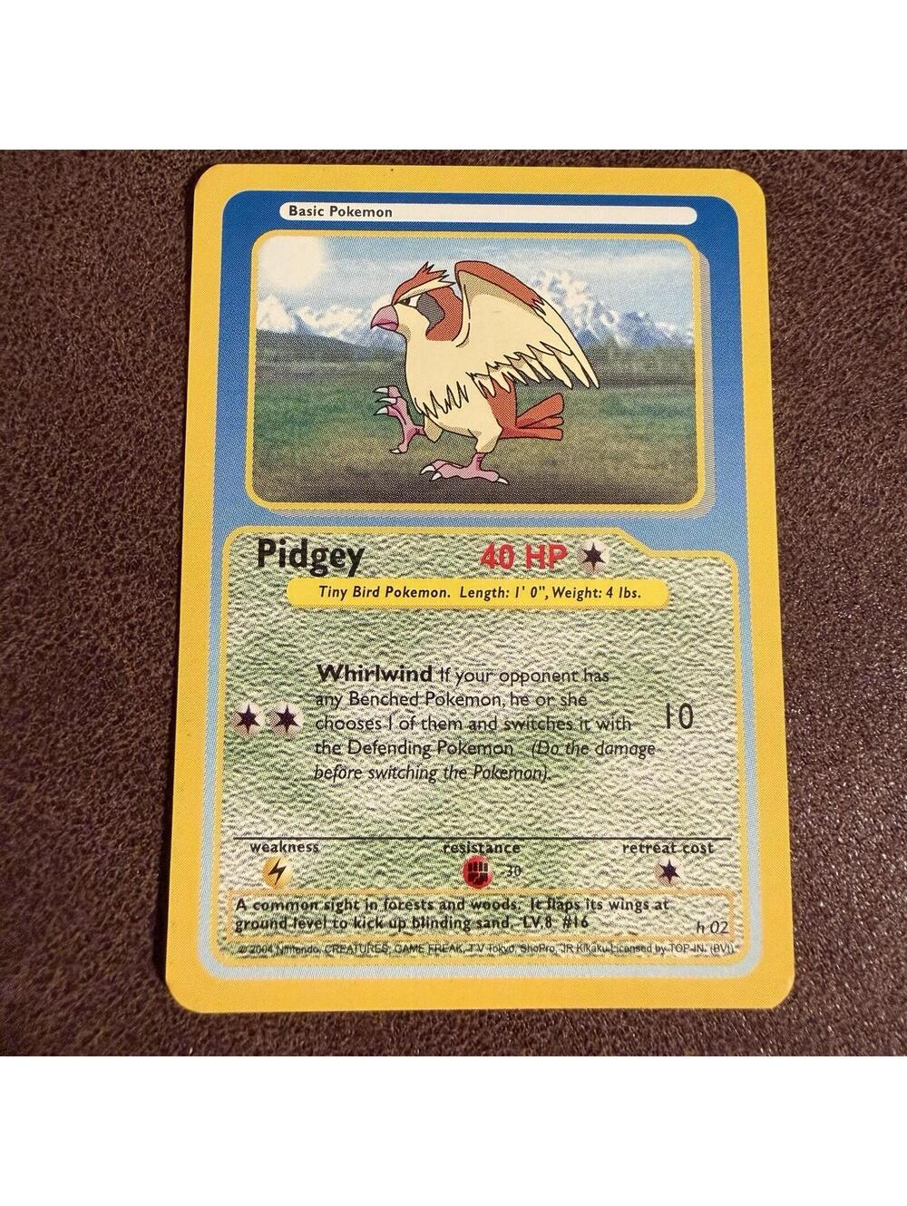 Pidgey #h02 Pokémon Funskool Near Mint or Better RARE Official 2004 TCG India